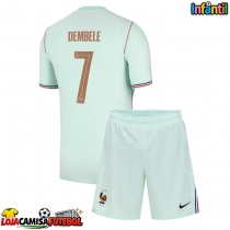 Camisa de Futebol França Ousmane Dembele #7 Equipamento Secundário Infantil Mundo 2026 Manga Curta (+ Calças curtas)